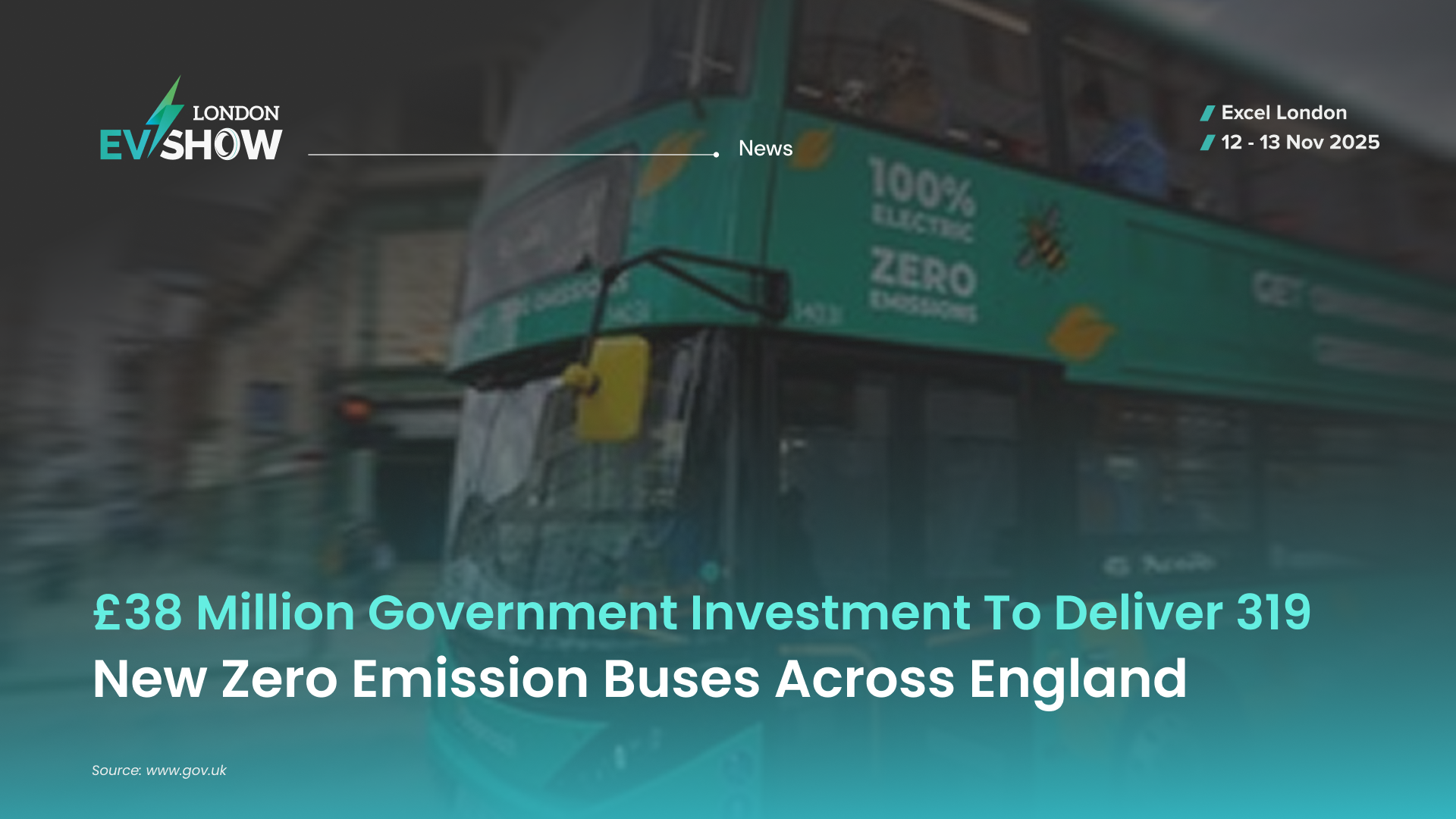 £38 Million Government Investment to Deliver 319 New Zero Emission Buses Across England