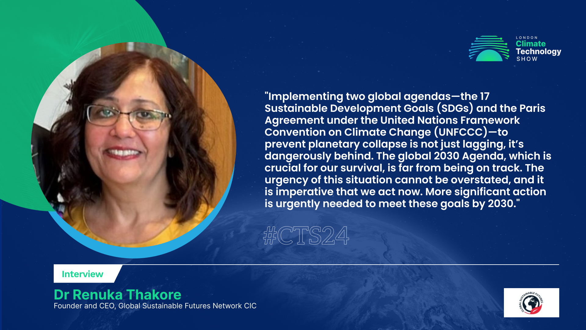 Interview with Dr Renuka Thakore,  Founder and CEO, Global Sustainable Futures Network CIC