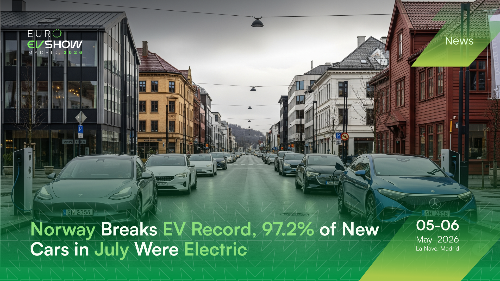 Norway Breaks EV Record, 97.2% of New Cars in July Were Electric