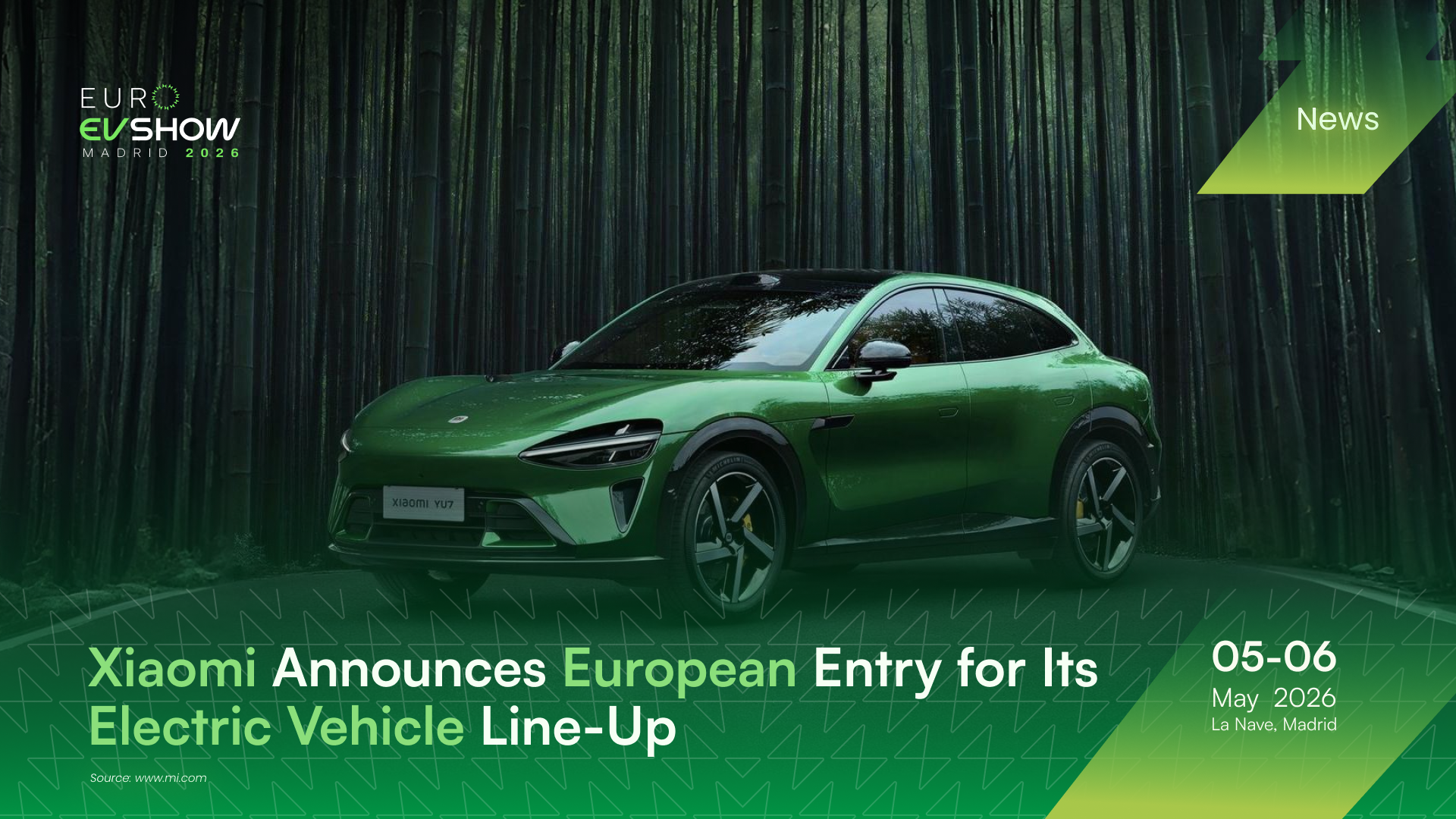 Xiaomi Announces European Entry for Its Electric Vehicle Line-Up