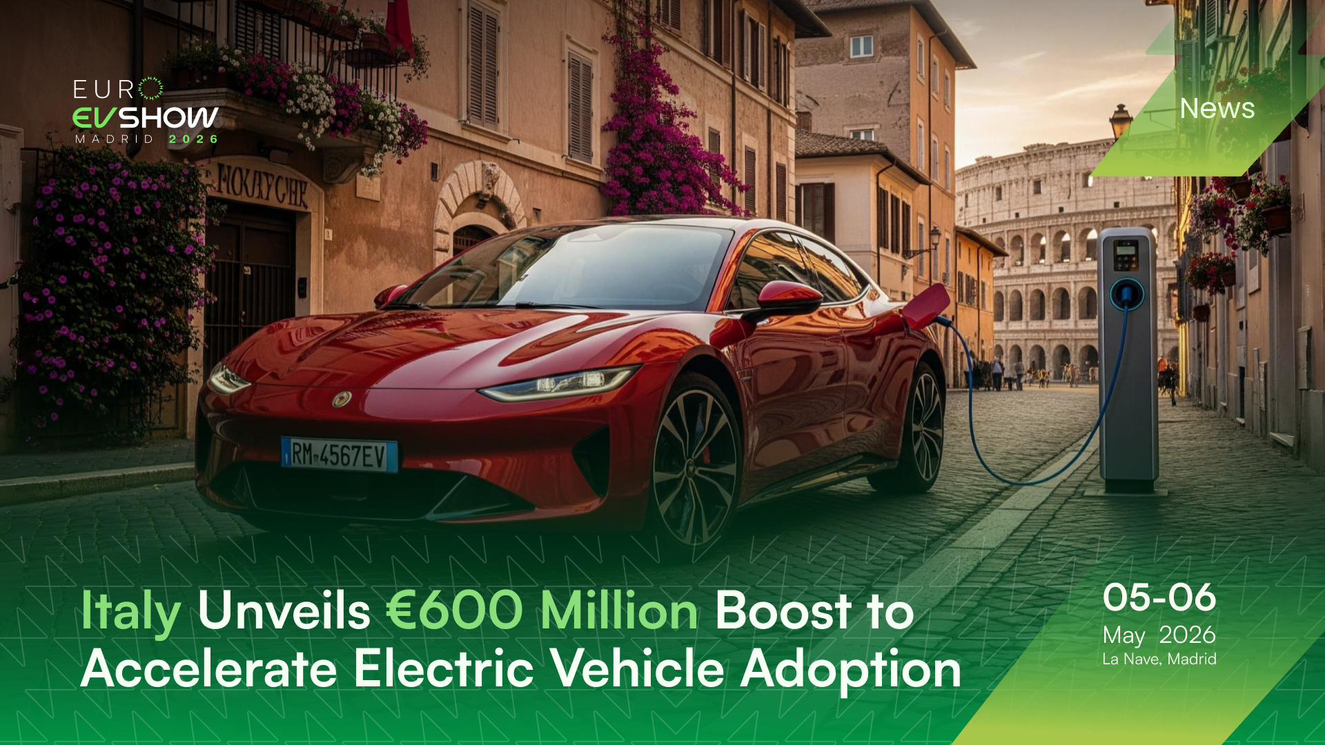 Italy Unveils €600 Million Boost to Accelerate Electric Vehicle Adoption