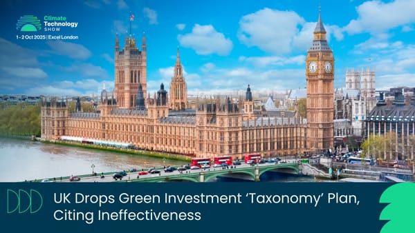 UK Drops Green Investment ‘Taxonomy’ Plan, Citing Ineffectiveness