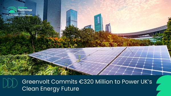 Greenvolt Commits €320 Million to Power UK’s Clean Energy Future